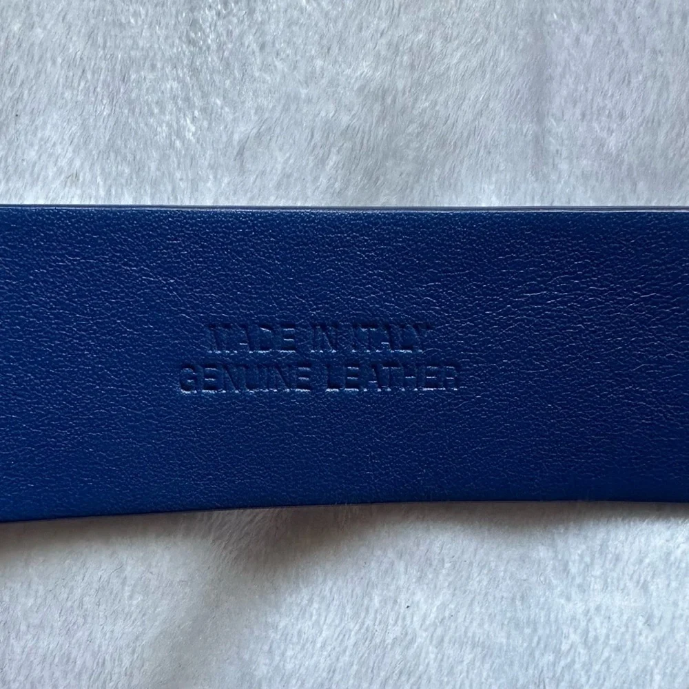 Devon Halsey Womens Royal Blue Leather Golf Belt Small embossed logo Limited Ed